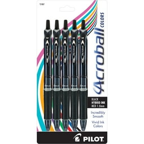 1 Pilot Acroball Colors Retractable Advanced Ink Ball Point Pens; Medium Point 2-Pack Smear-Resistant Advanced Ink for Skip-Free Lines Black 31830 Ultra-Smooth Writing